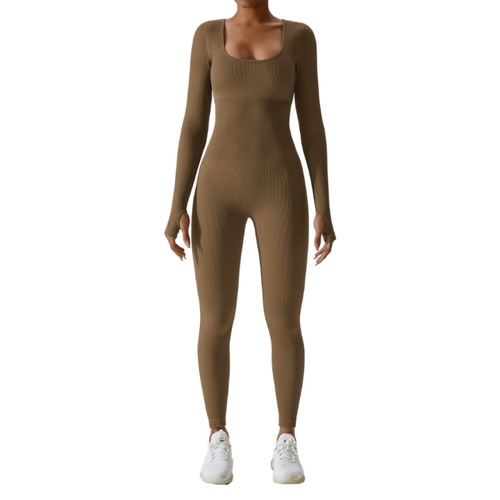 Seamless Ribbed One Piece Tummy Control Romper