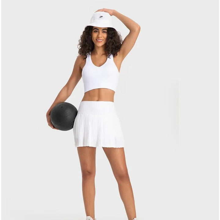 AD High Waisted Pleated Tennis Skirt
